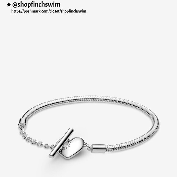 Pandora Lucky Star & Heart T-Bar Snake Chain Bracelet Set - Picture 3 of 4